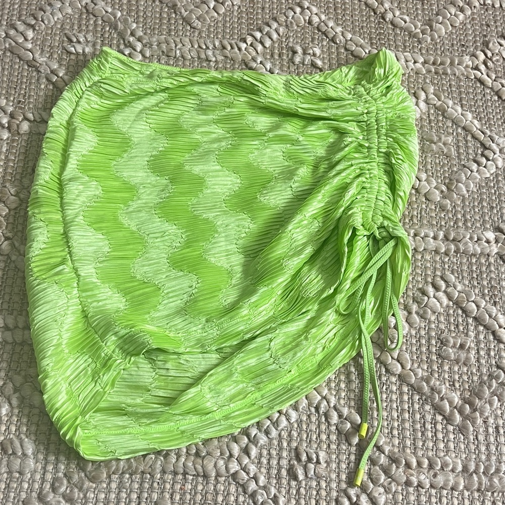 Triangl Vibrant Green Ruched Mini Skirt
